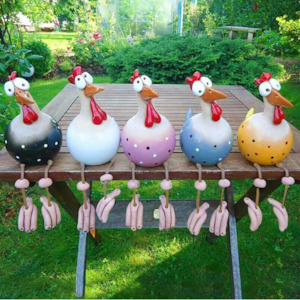 Funny Sitting Chicken | Colourful Resin Chicken for Home Decor NZ |  5 Colour Options