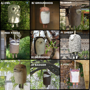 Rustic Animal Wind Chimes - Charming Small Animal Wind Chimes for Doors, Windows, and Garden