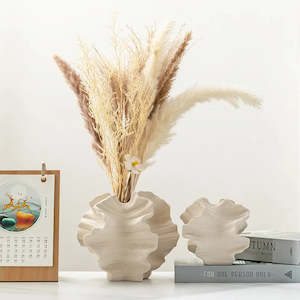 White Ceramic Coral Style Vase for Modern Home Decor