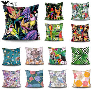 Versatile Patterned Polyester Pillow Covers - Artistic & Durable - Bird & Floral…