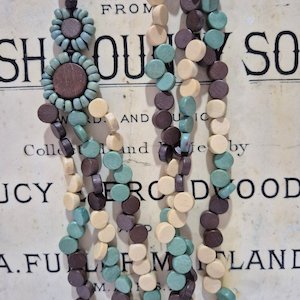 Teal Earth Multi Strand Necklace