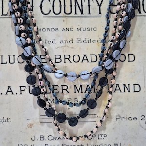 Fashion Accessories: Silver Charcoal Multi Strand Necklace