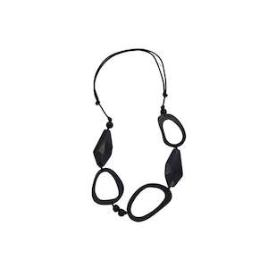 Fashion Accessories: Black Abstract Necklace