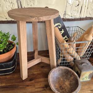 New: Rustic Wooden Stool