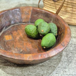 Original Large Vintage Wooden Bowl