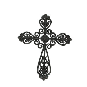 Filigree Cast Iron Cross | Black