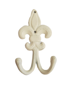 Fleur Double Coat Hook | Cream