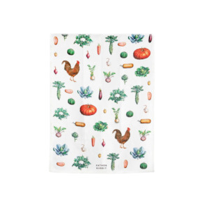 Father Rabbit Teatowel | Vintage Vegetables