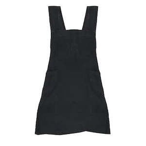 Cross Back French Linen Apron | Black