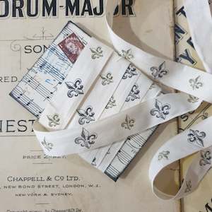 Cotton Fleur De Lis Ribbon