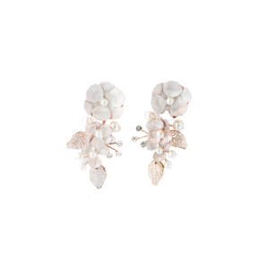 AUDRE - ROSE & BRUSHED WHITE BLOOM WITH PEARL & CRYSTAL