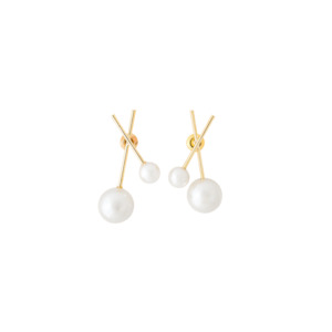 MAYA - 18K GOLD STAR CROSSED PEARL