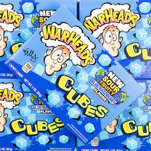 Warheads Blue Raspberry Cubes Theatre Box