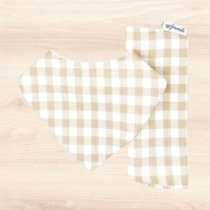 String Gingham Dribble Bib & String Gingham Burp Cloth