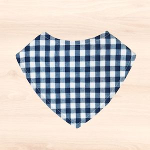 All: Navy Gingham Dribble Bib