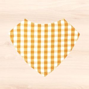 Mustard Gingham Dribble Bib