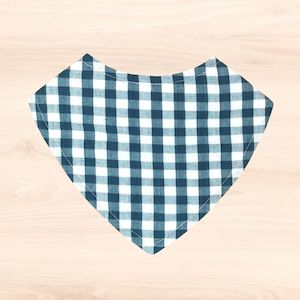 All: Indigo Gingham Dribble Bib