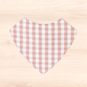 Antique Pink Gingham Dribble Bib