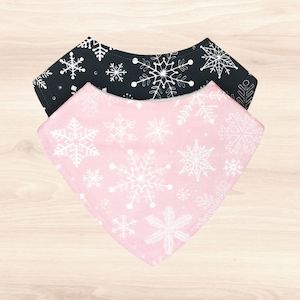 Dribble Bibs: Snowflakes & Snowflakes Pink Bib Combo