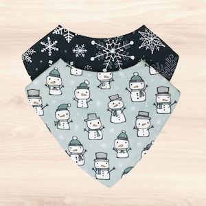 Dribble Bibs: Snowflakes & Little Snowmen Bib Combo