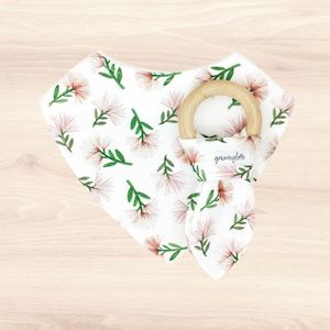 All: NZ Pohutukawa Dribble Bib & NZ Pohutukawa Teething Ring