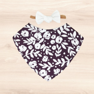 Gift Range Bib Bow: Isabella Floral Dribble Bib & White Little-Bow