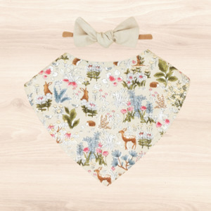 Frolic in Flowers Dribble Bib & Linen Little-Bow