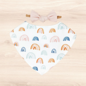 Rainbows Galore Dribble Bib & Blush Little-Bow