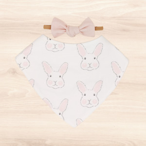 Bunnies Dribble Bib & Blush Little-Bow