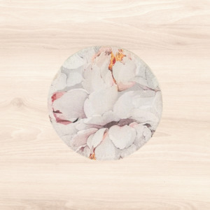 White Peonies Single Pair Breast Pads