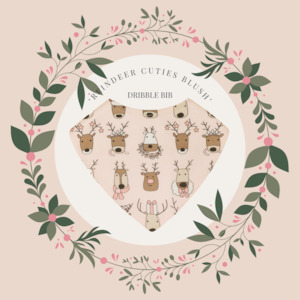 Reindeer Cuties Blush Dribble Bib