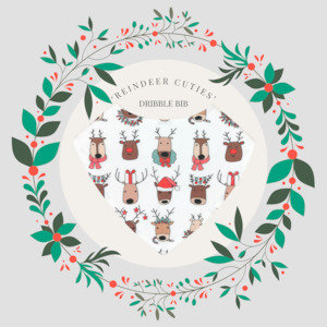 Reindeer Cuties Dribble Bib