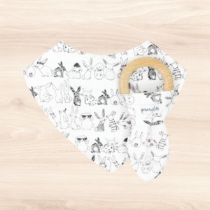 Bunny Parade Dribble Bib & Bunny Parade Teething Ring