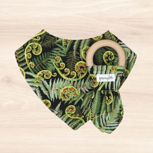 Fern Fronds Dribble Bib & Fern Fronds Teething Ring