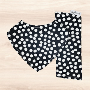 Midnight Polka Dot Dribble Bib & Midnight Polka Dot Burp Cloth