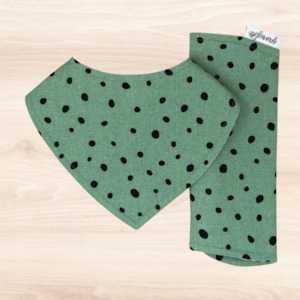 Basil Spot Dribble Bib & Basil Spot Burp Cloth