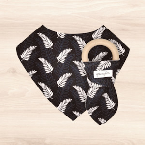 Kiwiana: Ferntastic Dribble Bib & Ferntastic Teething Ring