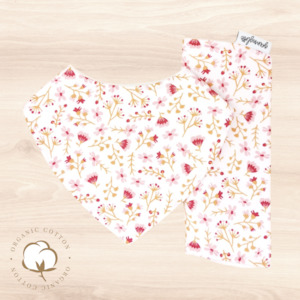 Organic Spriggy Floral Dribble Bib & Spriggy Floral Burp Cloth