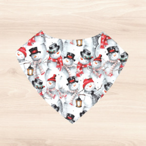 Festive Snowmen Dribble Bib