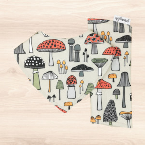 Mushrooms Dribble Bib & Mushroom Burp Cloth