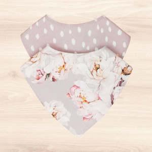 Lilac Dots & White Peonies Bib Combo