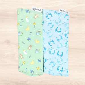 Baby Boy & Tiny Toes Blue Burp Cloth Combo