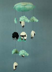 Sheep Felt Mobile - Blue