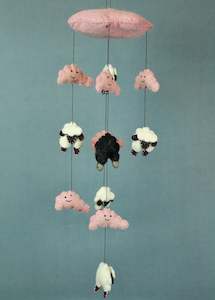 Sheep Felt Mobile - Pink