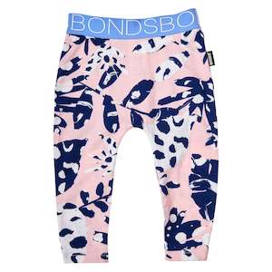 Sale: Bonds - Stretchie Leggings - Pink & Navy Leaf