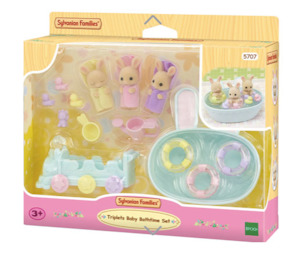 Play: Sylvanian Families | Triplets Baby Bathtime Set