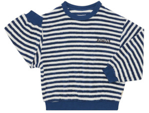 Bonds | Kids Terry Towelling Pullover - Bastille Blue/White