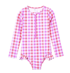 Milky Clothing | Neon Gingham Long Sleeve Swimsuit