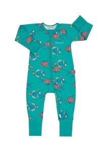 Bonds - Zippy Wondersuit - Floating Fish (Teal)