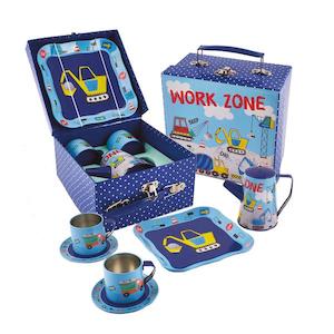 Floss & Rock - 7-Piece Tin Teaset - Construction Work Zone